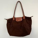Longchamp Brown Le Pliage Medium Shopping Tote Bag Photo 0