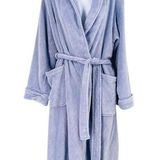 Oscar de la Renta Vintage Womens Fleece Quilted Wrap Tie Waist Robe Purple Medium Photo 0