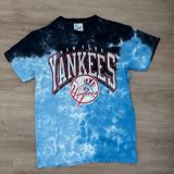 47 Brand Yankees Graphic Tee Blue Tye Dye Vintage Photo 0