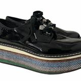 ZARA  Patent Platform Derby Shoes Photo 0