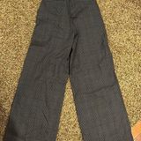 Old Navy Wide Leg Black Plaid Pants Photo 0