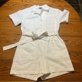 Skies Are Blue  White Denim Romper Size Medium Photo 0
