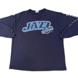 Nba Vintage  Utah Jazz Blue Purple Long Sleeve Basketball Graphic T-shirt Photo 0