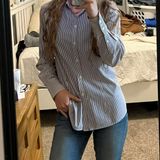 Merona Purple Pinstripe Button Up Photo 0