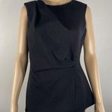 Anne Klein Women’s Top Size 6 Black Sleeveless Rushed Front Detail Full Back Zip Photo 0