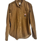 Vans Women’s Large Overtime Rose Brown Corduroy Long Sleeve Button Down Shirt Photo 0