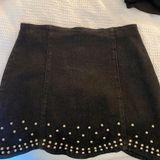 Material Girl Black Denim Studded Skirt Photo 0