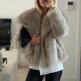 Faux Fur Jacket Gray Photo 0