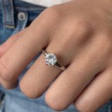 Sterling Silver Zircon Ring (Size 6 Photo 0