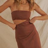 Peppermayo strapless brown dress Photo 0