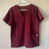 FIGS Technical Collection Maroon Scrub Top Size Medium Photo 0