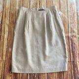 Amanda Smith Women's Vintage Pleated Straight Skirt Beige Size 16 Photo 0
