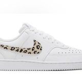 Nike Wmns Court Vision Low 'Leopard Swoosh - White' size 9 Photo 0