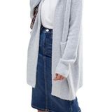 BLANK NYC Womens Hooded Teddy Bear Duster Cardigan Gray Size XS Neutral Cozy Photo 0