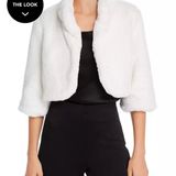 Laundry by Shelli Segal White Faux Fur Shrug Photo 0