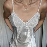 Dantelle Vintage  White Lace Slip Dress Photo 0