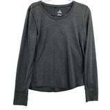 prAna  Shirt Womens Sz Large Athletic Workout Yoga Long Sleeve Top Gray Photo 0