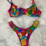 Blackbough Pink Fruit Printed Bikini Set Photo 0