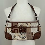 Etienne Aigner  VintageTan/Brown Fabric/Leather Logo Purse Photo 0