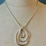 Dana Buchman silver tone triple teardrop pendant necklace Photo 0