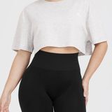 Oner Active Oversized Cropped Tee Shirt - Light Grey Photo 0