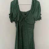 Wild Fable Green Floral Puff Sleeve Mini Dress Photo 0