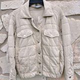 Blue b. Quilted Bomber Jacket Tan Size Medium Photo 0