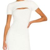 superdown  Revolve Lola Cut Out Fuzzy Knit Sweater Mini Dress White Size S Photo 0