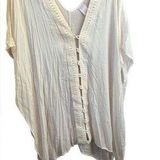 Xhilaration Pullover Swim Cover-up Cream Boho Dress Sleeveless Kimono Large flaw Photo 0