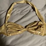 Norma Kamali Metallic Gold Bikini Top Photo 0