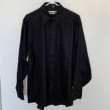 Geoffrey Beene Men’s Black Button Up Dress Shirt Photo 0