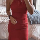 LIONESS Red Halter Neck Maxi Dress Photo 0