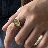 English Rose Gold  signet Ring/gold over Sterling Silver Photo 0