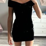 Garage Velvet Black Off The Sholder Dress Photo 0