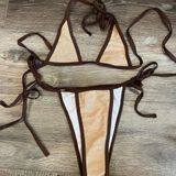 Sparkly Brown Side Tie Bikini Set Size XS Photo 0