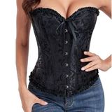 Women's Black Lace-Up Tight Body Shaper Corset Photo 0