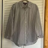 Gloria Vanderbilt 100% cotton  striped button up top XL Photo 0
