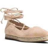 Michael Kors Cadence Suede Lace Up Espadrille Flats Blush Pink Ballet Size 6.5 Photo 0
