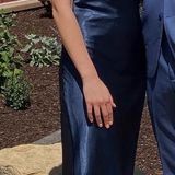 Bebe  navy slip satin midi dress  Photo 0