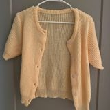 Urban Outfitters Yellow Cropped Cardigan Photo 0