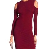 David Lerner Cold Shoulder Dress Burgundy Size M Gently Worn; EUC Photo 0