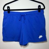 Nike  Women's Club Fleece Mid Rise Shorts Royal Blue Pull On Pockets CJ3924 Large Photo 0