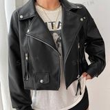 SheIn Black Leather Jacket Photo 0