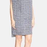Vince NEW SILK STATIC DOT BLACK WHITE BLUE GRAY PRINT TRAPEZE SPLIT VNECK DRESS Photo 0