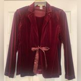 Notations NWT Vintage  2 in 1 Maroon Small Velvet Blazer           1295 Photo 0