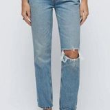RE/DONE NWT 70s Straight Leg High Rise Jeans in Worn Medium RAF Size 28 Photo 0