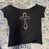 John Galt Brandy Melville Top Black Off-The-Shoulder Photo 0