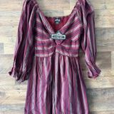 Angie NWT Striped Twist Front Keyhole Mini Dress Photo 0