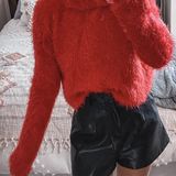 Jack by BB Dakota Red Fuzzy Turtleneck Sweater  Photo 0