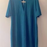 Karlie  Mini Dress Forest Green V-Neck Velour Medium Holiday Fall Christmas Photo 0